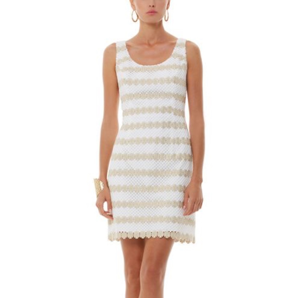 Lilly Pulitzer Meredith Shift Dress Gold Metallic